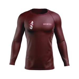 Great Day Men's Breathable Short Sleeve Rash Guard <b>Maroon</b> UPF50 Protection 100% Polyester 220g Heat-Transfer Printed - Product Image 1