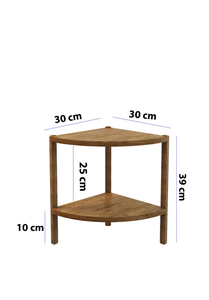 2-Tier Triangle Wooden Shelf <b>Unit</b> <b>Corner</b> <b>Storage</b> Shelf for Bathroom & Living Room - Product Image 2