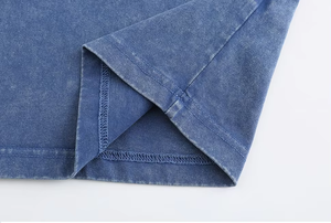 T-shirt surdimensionné d'été en coton épais uni à épaules tombantes pour hommes, grande taille, design transfrontalier - Product Image 6