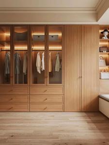 Maßgefertigter Kleiderschrank im italienischen Stil, moderner Holzschrank für Schlafzimmer mit Spiegel und Schiebetür - Product Image 3