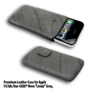 เคสหนังระดับพรีเมียมสำหรับแอปเปิ้ลสำหรับไอโฟน 4/4S-Star-Case Nova ''ลิเนีย'' สีเทา - Product Image 2