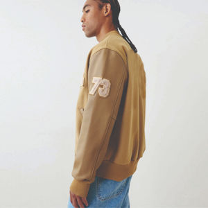 Vente en gros de vestes pour hommes avec logo personnalisé Veste de baseball décontractée Manteau Letterman Vestes universitaires unisexe en coton - Product Image 3