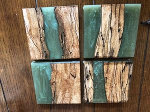 Juego de posavasos para bebidas modelo de taza con estilo, resina epoxi y madera a buen precio para máquinas de espresso manuales de uso artesanal - Product Image 6