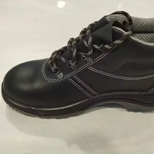 革安全ブーツ高足首鋼つま先足保護産業安全労働者靴卸売価格インド製造