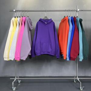 Sweat-shirts unisexes streetwear vierge avec logo personnalisé grande taille poids lourd 350 400g/m2 sweats à capuche - Product Image 2