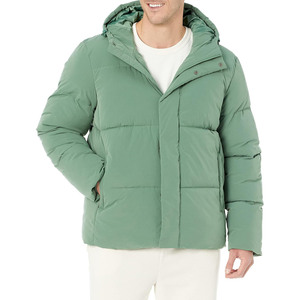 Fashion Winter <b>Denim</b> Stitching Puffer <b>Jacket</b> Stand Hood Warm Padding Customizable Wholesale Price <b>Men</b> Puffer <b>Jacket</b> DDP Shipping - Product Image 1