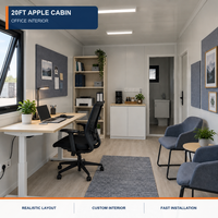 Cabine de luxe mobile de 20 pieds, bureau extérieur, pod de travail mobile pour jardin