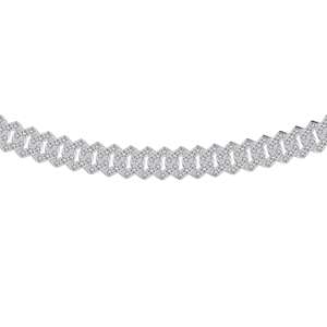 925 plata esterlina VVS D moissanita rodio plateado Hip Hop cadena de eslabones cubanos Iced lujo hombres collar joyería fina OEM ODM - Product Image 3