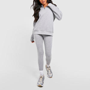Custom Women’s <b>Zip</b>-Up Tracksuit Set – Logo Sweatshirt & <b>Trouser</b> 2 Piece Outfit | Summer Fitness Tracksuit - Product Image 1