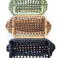 HEISSE TREND-ITEMS 2026: Stroh-Raffia-Netz-Clutch-Tasche, gewebte Netz-Sommer-Clutch aus Vietnam