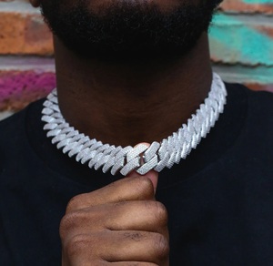 Chaîne personnalisée unisexe en argent sterling taillé glacé avec diamant taillé en plaqué or 14 carats Bijoux de corps Hip Hop Fêtes Mariages Cadeaux - Product Image 4