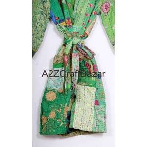 Chaqueta Corta Kantha de Lujo Hecha a Mano, Chaqueta y Bata Cálida y Transpirable 100% Algodón Cosida a Mano para Ocasiones de Invierno/Otoño/Primavera - Product Image 6