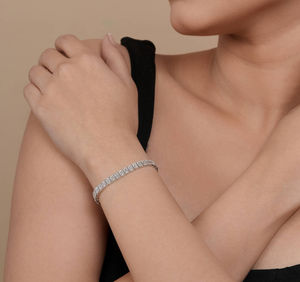 Delicate Diamond <b>Bracelet</b> For Women In Beautiful Setting With A Graceful Touch Of Sophistication Indian Supplier - Product Image 3