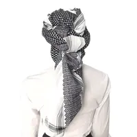 Syemagh Muslim Kualitas Tinggi 100% Katun Keffiyeh Syal Arab Kaffiyeh Saudi UEA Sorban Pria