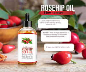 100% Pure Natural Organic Rosehip Huile Essentielle Multi-Usage Pressée À Froid Rosa Canina Huile pour Corps Cheveux Visage Massage - Product Image 2