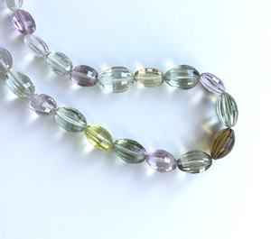 Cuentas ovaladas facetadas de gemas naturales mixtas para la elaboración de joyería fina, collar de piedras preciosas - Product Image 1