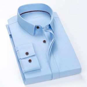 Chemise habillée pour hommes col montant 100% coton uni à manches longues chemises habillées pour l'extérieur vente en gros - Product Image 4
