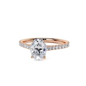 IGI ovale blanc laboratoire cultivé diamant 10k bague de fiançailles en or massif F couleur VS1 clarté pour la fabrication de bijoux laboratoire créé diamant bijou - Product Image 6