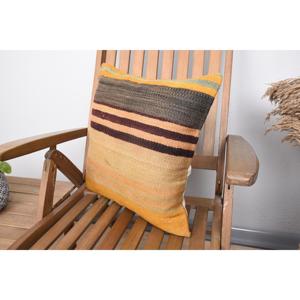 Almohada de lana Beige Kilim de 18x18 pulgadas, almohada rústica de lujo, patrón de estampado esponjoso Vintage para decoración de ropa de cama, Navidad, Halloween - Product Image 3