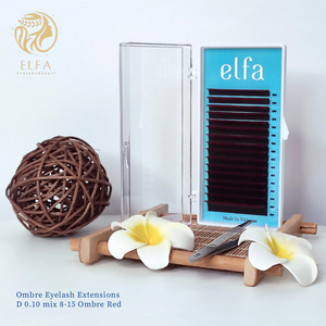 Extensions de cils Ombre de haute qualité pour la fête d'Halloween Cils naturels d'épaisseur 0.15mm 0.10 Mix 8-15 Rouge Ombre du Vietnam - Product Image 5