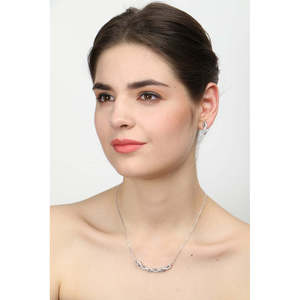 Ensemble collier et boucles d'oreilles pendantes torsadées en argent sterling 925 plaqué rhodium CLARA, bijoux fins, cadeau pour femmes et filles avec chaîne - Product Image 5