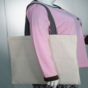 Sac fourre-tout promotionnel en coton biologique réutilisable, écologique, best-seller, logo imprimé personnalisé, taille moyenne, fermeture à glissière et bouton - Product Image 6