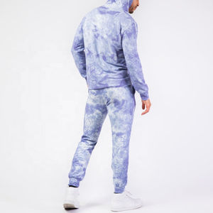 Conjunto de Sudadera con capucha de invierno transpirable lavado Tie Dye chándales con estampado 3D pantalones de chándal de peso medio francés Terry hombres chándal de gran tamaño - Product Image 3