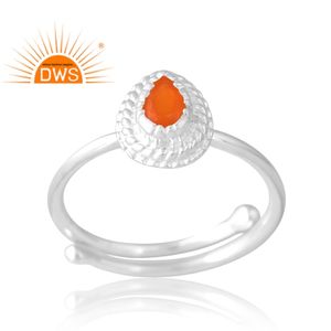 Anillo de piedras preciosas de cornalina Natural de plata de último diseño, joyería personalizada para mujer, regalo para ella - Product Image 1