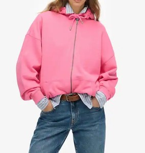 Haute qualité personnalisable respirant doux sweat à capuche pour femmes grande taille brodé Logo femmes sweat automne fermeture éclair plein solide - Product Image 6