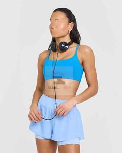 Unisex Double Layer High Waisted <b>Shorts</b> with <b>Zip</b> <b>Pocket</b> Plain Dyed Solid Pattern Casual Style Eco-Friendly Lace Decoration - Product Image 6