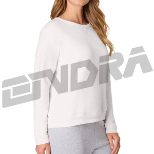 Sudadera clásica blanca para mujer, tela suave y transpirable, corte holgado, estilo casual urbano, uso diario, cómoda, moderna, para todas las estaciones. - Product Image 2