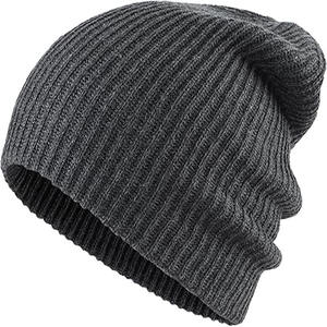 Wholesale Jacquard Logo Plain Streetwear Black <b>Slouch</b> Knit Hats Sport Custom Labels Beanie Hat For Women Beanie - Product Image 3