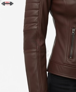 Chaqueta de Pana con Cierre y Cuello Camisero para Mujer, Talla Grande, Color Sólido, Otoño Invierno, Chaquetas de Cuero Personalizadas a la Moda - Product Image 3