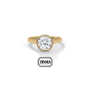 Jeu de lunettes intemporelles 2 carats diamant de laboratoire taille brillant bague Halo latéral or 14K certifié IGI personnalisé bijoux de fiançailles et de mariage OEM - Product Image 1