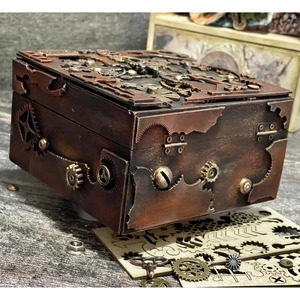 Joyero decorativo de madera Vintage, organizador elegante hecho a mano, perfecto para tocador, dormitorio, oficina y uso de regalos de la India - Product Image 5