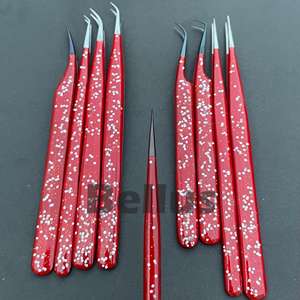 Pince à cils Volume pointu en acier inoxydable Pointe en fibre Pince à épiler Extension de cils Logo personnalisé Outil à cils Marque privée - Product Image 5