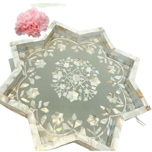 Vente en gros de plateaux de service vintage en bois poli, nouveau style écologique avec incrustation de perles de nacre, artisanat naturel inspiré des animaux - Product Image 6