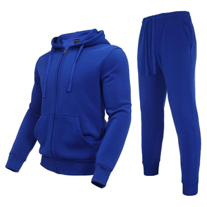 Nuevo último diseño Jogger Sweat Suit Custom Men's Sport Jogging Suits Plain Slim Fit Hoodies Zipper Cotton Men Gym Jogger Set - Product Image 1