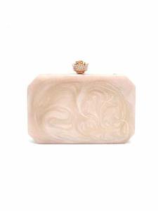 Bolso de mano de resina de mármol blanco Retro elegante de Indian Smart Craft, hermosas piedras, hermosos bolsos de noche para mujer para uso diario - Product Image 4