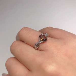 Bague de fiançailles en argent sterling de luxe, quartz fumé Luna, taille ovale, clair, premium, unique, facetté, cadeau de mariage, anniversaire, anniversaire de naissance - Product Image 5