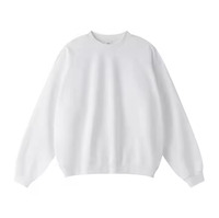 Sweat-shirt à col rond 100% coton pour hommes, personnalisé de luxe, épaules tombantes, T-shirt personnalisé de haute qualité à coupe carrée surdimensionnée
