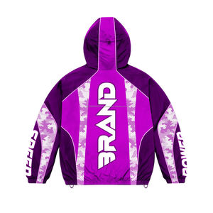 Conjunto de Ropa Deportiva Ligera con Logotipo Bordado Personalizado de Fábrica OEM de Alta Calidad, Chaqueta Cortavientos de Nailon de Talla Grande - Product Image 4