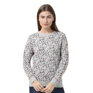 프리미엄 품질 트렌드 세련된 사용자 정의 디자인 인쇄 크루 넥 스웨트 셔츠 여성 사용자 정의 로고 도매 저렴한 가격