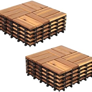 Viet Wood 300x300mm Modern Waterproof Anti-Slip Eco-Friendly Click <b>Interlocking</b> Square Outdoor Decking <b>Tiles</b> Matt Finish - Product Image 2