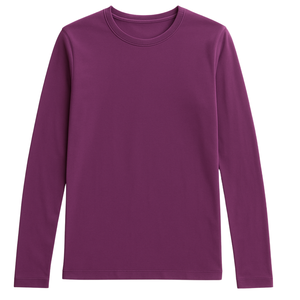 Camiseta de Manga Larga para Mujer, Cuello Redondo, 100% Algodón Orgánico de Lujo, Preencogido, Certificado GOTS, Ajuste Clásico, Suave y Premium - Product Image 1