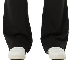 Pantalones de chándal de estilo casual para hombre con logotipo personalizado OEM, pantalones acampanados con cierre de cordón, ropa de calle de invierno transpirable de peso pesado, medio plano - Product Image 4