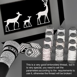 100% Polyester phản quang thêu chủ đề hộ gia đình kim 12 màu sắc thêu máy chủ đề Kit 200m (218y) mỗi ống chỉ - Product Image 6