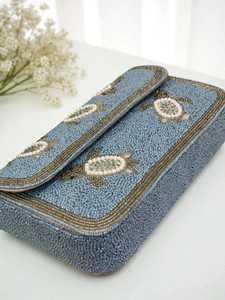 Bolso con cuentas multicolor con asa, bolso de mano, bolso de mano informal, artesanía india, hecho a mano, bolso Baguette, - Product Image 3