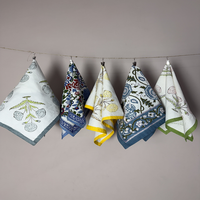 Serviettes carrées en coton faites à la main, personnalisables, durables, respectueuses de la peau, respirantes, écologiques, pour fêtes, motif à pois