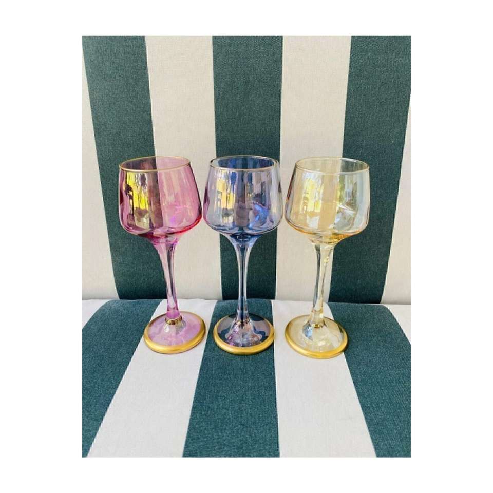 Colorful 6-Person Coffee Water Glass Goblet